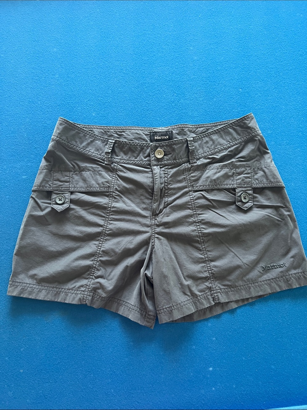 Marmot Women's Navy Blue Cargo Shorts with Button Flap Pockets
